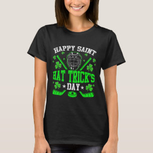 Happy Saint Hat Trick's Day Ice Hockey St. Patrick T-Shirt