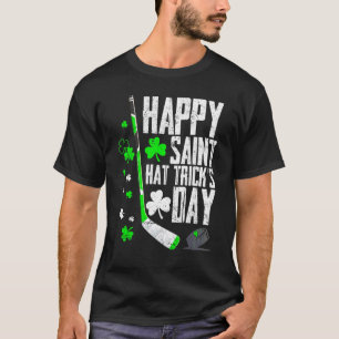 Happy Saint Hat Trick's Day Tee Ice Hockey St Pat