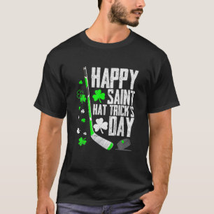 Happy Saint Hat Trick's Day Tee Ice Hockey St. Pat