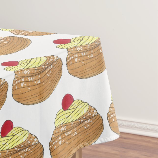 Happy Saint Joseph's Day Italian Pastry Zeppole Tablecloth (In Situ)