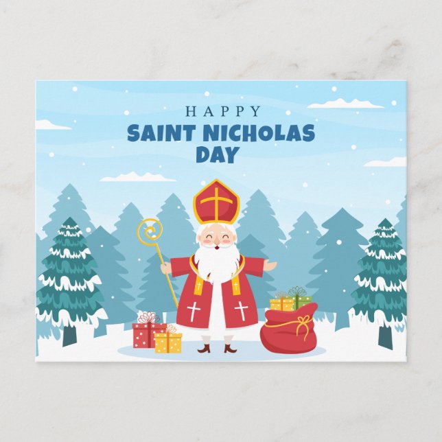 Happy Saint Nicholas Day Gifts Holiday Postcard (Front)