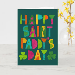 Happy Saint Paddy's Day Bright Modern Lettering Card