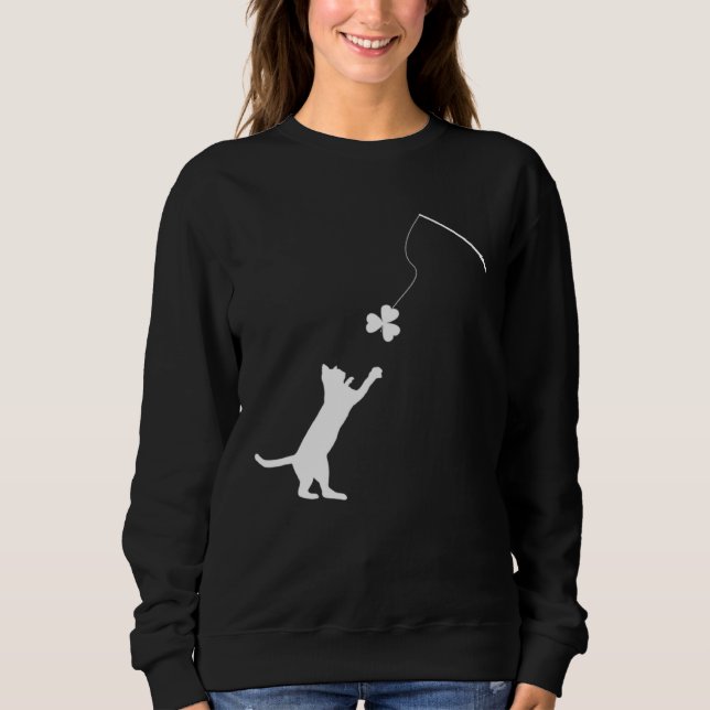 Happy Saint Patrick s Day Shamrock Cat Shamrock Ki Sweatshirt (Front)