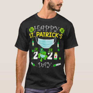 Happy Saint Patrick's Day 2021 Irish Shamrock Face T-Shirt