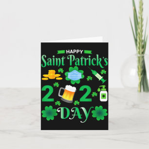 Happy Saint Patrick's Day 2024 Irish Shamrock Face Card