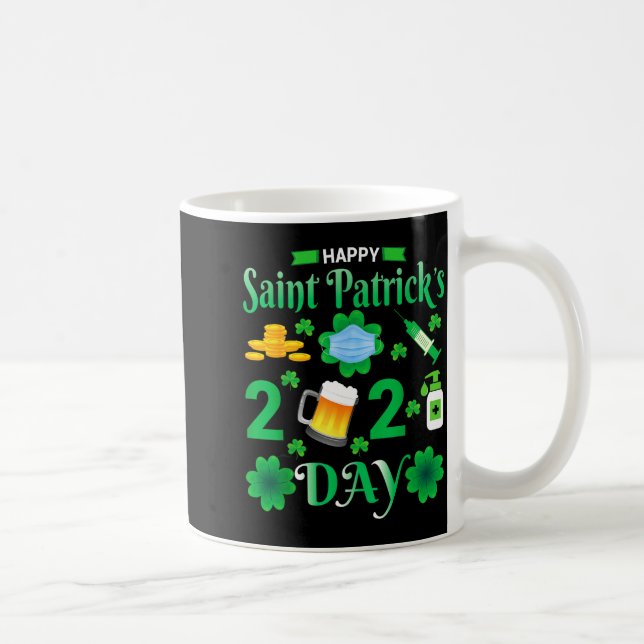 Happy Saint Patrick's Day 2024 Irish Shamrock Face Coffee Mug (Right)
