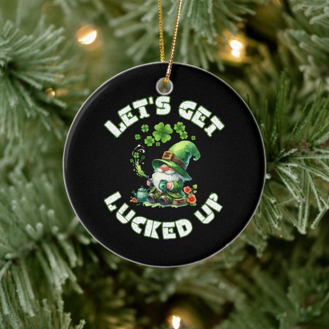 happy saint patrick's day ceramic ornament (Tree)