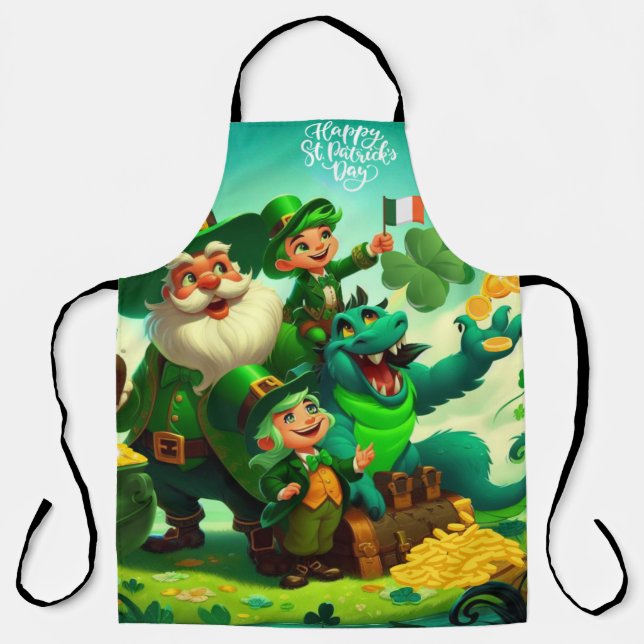 Happy Saint Patrick's Day colourful Apron (Front)