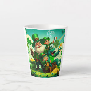 Happy Saint Patrick's Day colourful Oilliphéist Latte Mug