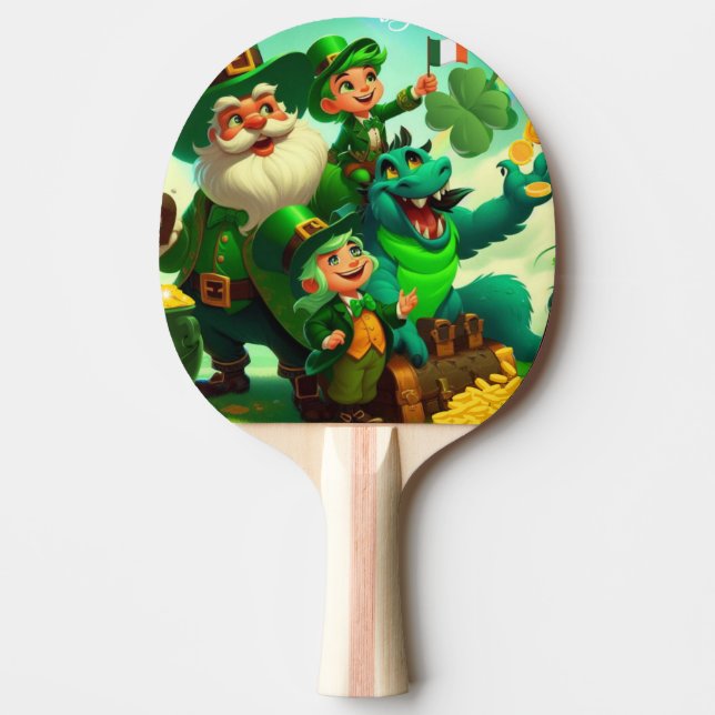 Happy Saint Patrick's Day colourful Ping Pong Paddle (Front)