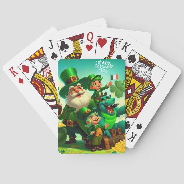 Happy Saint Patrick's Day colourful Playing Cards (Back)
