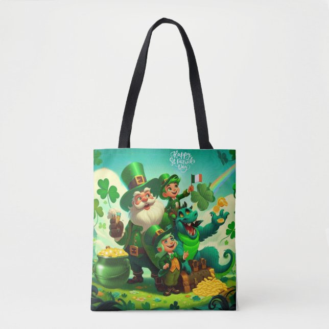 Happy Saint Patrick's Day colourful Tote Bag (Front)