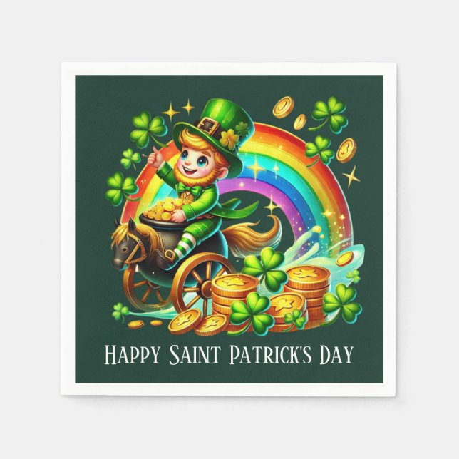 Happy Saint Patrick's Day customizable party Napkin (Front)