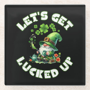 happy saint patrick's day glass coaster