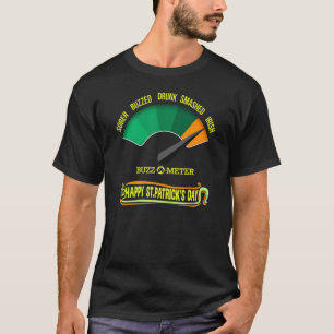 Happy Saint Patrick's Day Irish Buzz O Meter Graph T-Shirt
