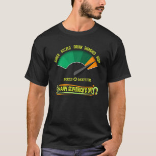 Happy Saint Patrick's Day Irish Buzz O Meter Graph T-Shirt
