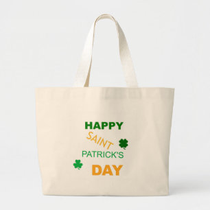 Happy Saint Patrick's Day Large Tote Bag