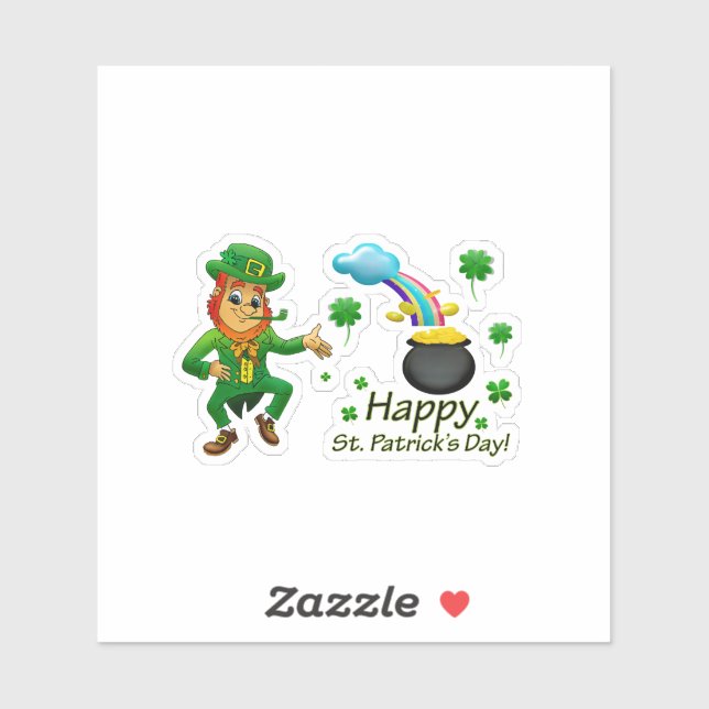 Happy Saint Patrick's Day Leprechaun Rainbow  (Sheet)