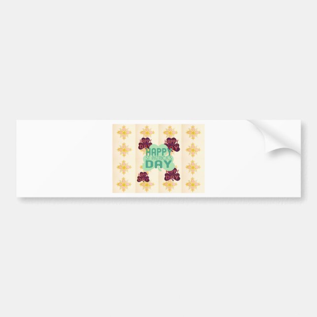 Happy Saint Patrick's Day Lovely Art Print Bumper Sticker (Front)