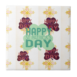 Happy Saint Patrick's Day Lovely Art Print Ceramic Tile