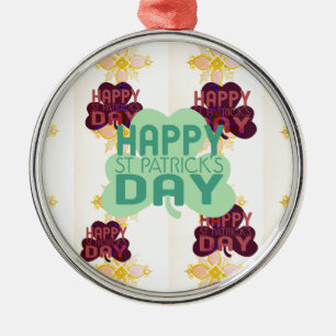 Happy Saint Patrick's Day Lovely Art Print Metal Ornament