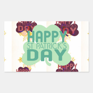 Happy Saint Patrick's Day Lovely Art Print Rectangular Sticker