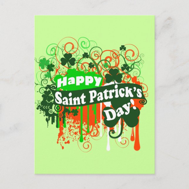 Happy Saint Patricks Day Postcard (Front)