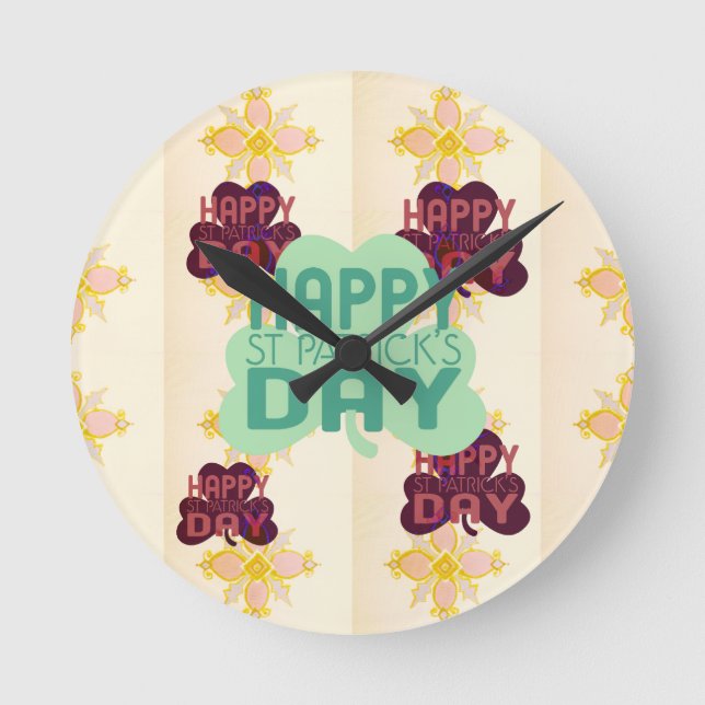 Happy Saint Patrick's Day Round Clock (Front)