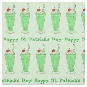 Happy Saint Patrick's Day Shamrock Green Shake Fabric