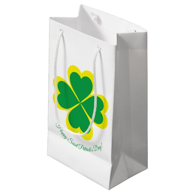 Happy Saint Patrick's Day! Small Gift Bag (Front Angled)
