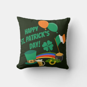 Happy Saint Patrick's Day symbols and traditions Cushion