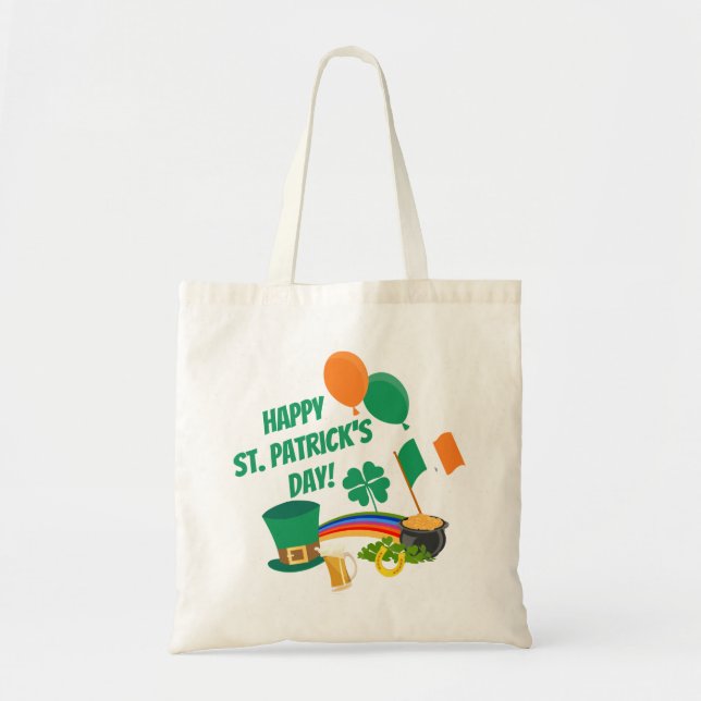 Happy Saint Patrick's Day symbols and traditions Tote Bag (Front)