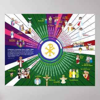Happy Saints Liturgical Calendar 2026 Year A Poster