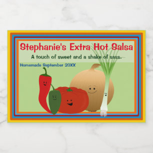 Happy Salsa Mix Personalised Food Label