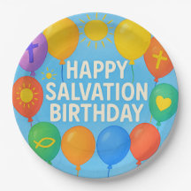 Happy Salvation Birthday Paper Plate