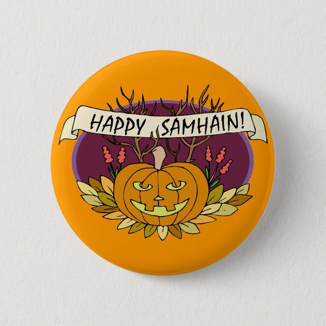 Happy Samhain 6 Cm Round Badge (Front)