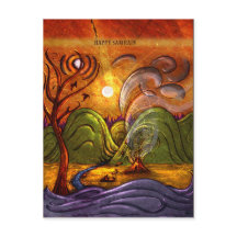 'Happy Samhain' postcard