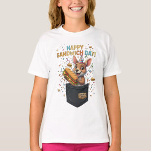 Happy Sandwich Day Boss- Kangaroo Foodie Animal T-Shirt