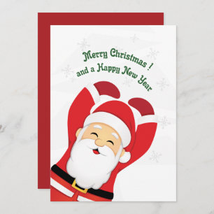 Happy Santa Cartoon Cute Christmas Card