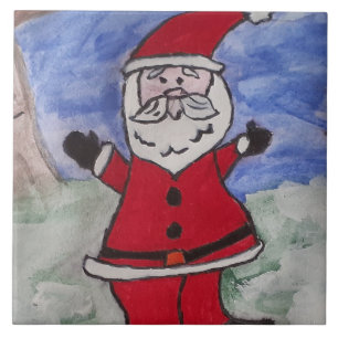 Happy Santa Ceramic Tile