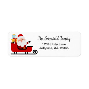 Happy Santa Christmas Holiday Address Return Address Label