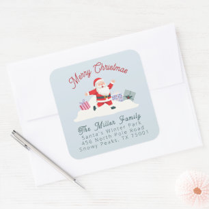 Happy Santa, Christmas return address label
