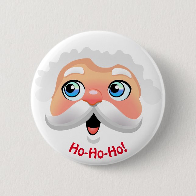 Happy Santa Claus Cartoon 6 Cm Round Badge (Front)