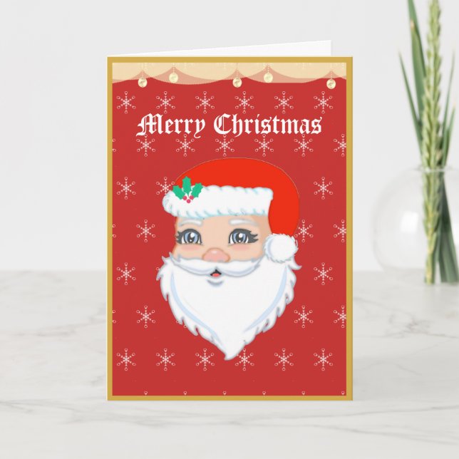 Happy Santa Claus Christmas Card (Front)