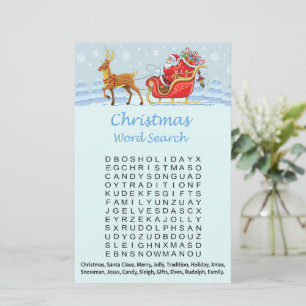 Happy santa claus christmas word search game