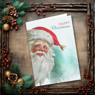 Happy Santa Claus Portrait Christmas Card