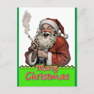 happy santa claus postcard