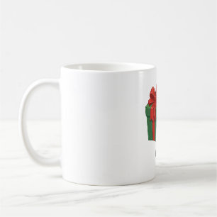Happy Santa Claus with Big Holiday Gift Box Coffee Mug