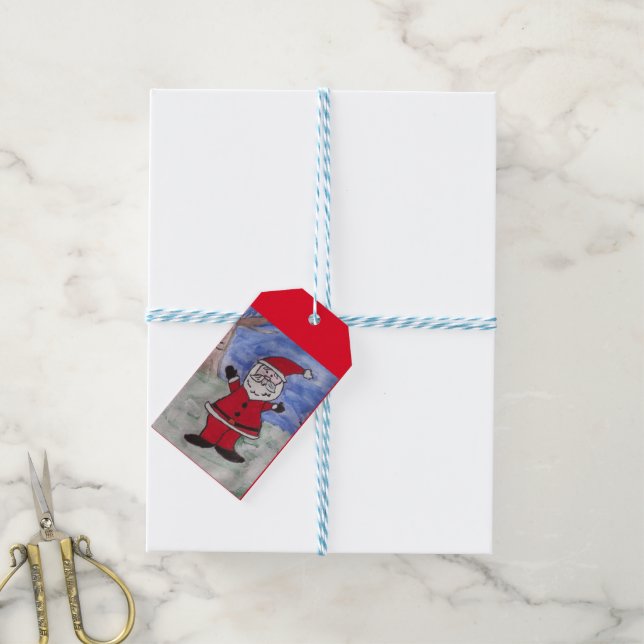 Happy Santa Gift Tags (With Twine)