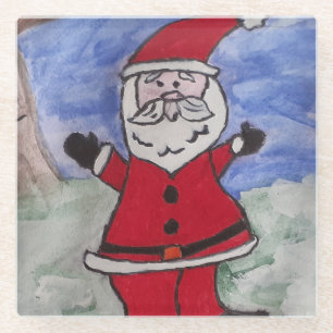 Happy Santa Glass Coaster